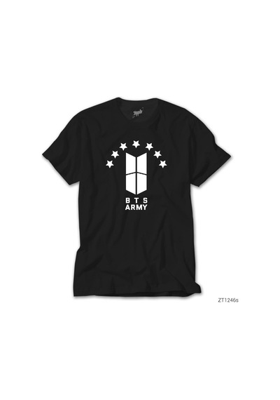 Bts 7 Yıldız Logo Siyah Tişört Siyah