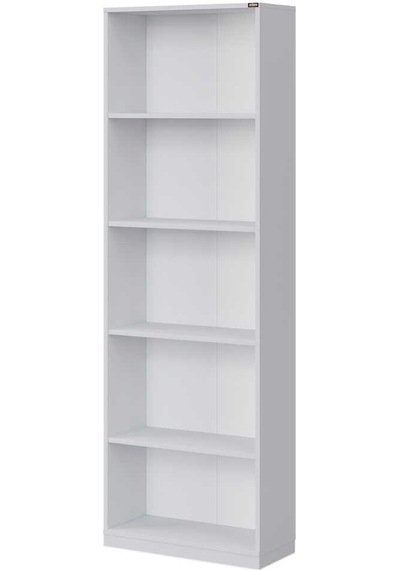 Modern 5 Raflı Kitaplık - Beyaz 64x182x26 Cm Beyaz