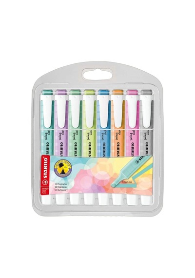 Swing Cool Fosforlu İşaretleme Kalem Seti, 8li, Pastel Renkler
