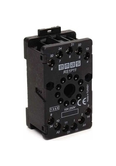 Emas Rs1p08h1 ,yuvarlak-8-pin Vidalı Ray Röle Soket