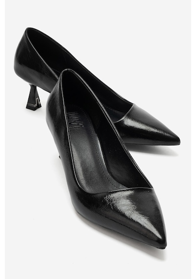 Luvi Shoes Lawton Siyah Cilt Kadın Topuklu Ayakkabı