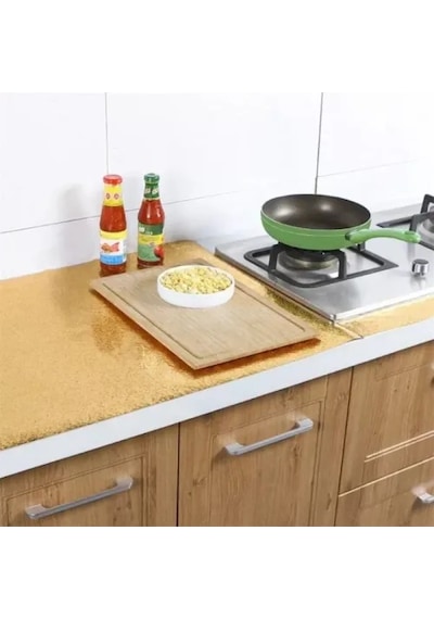 Yapışkanlı Gold Mutfak Tezgah Folyosu Renkli