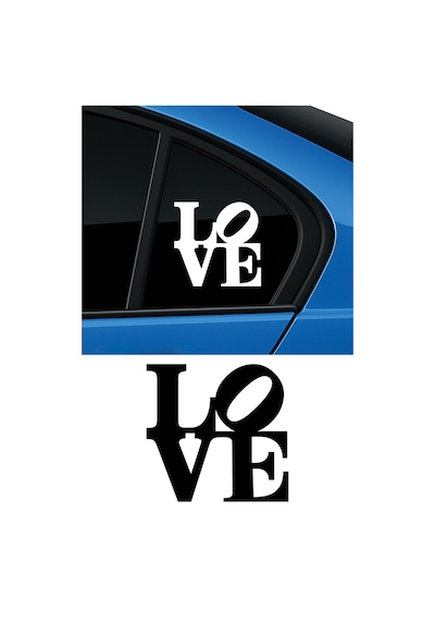 Love Sticker, Oto Sticker, Motor Sticker, Kelebek Cam Sticker 12x12 Cm