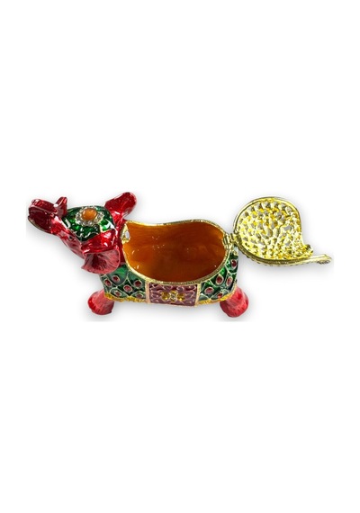 Taşlı Dekoratif Fil Biblo Metal, Renkli Taşlı, Şık Ev Aksesuarı 15x12 CM 727651789