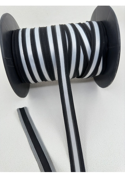 2.2 Cm Pantolon Şeriti-5 Metre Siyah/beyaz