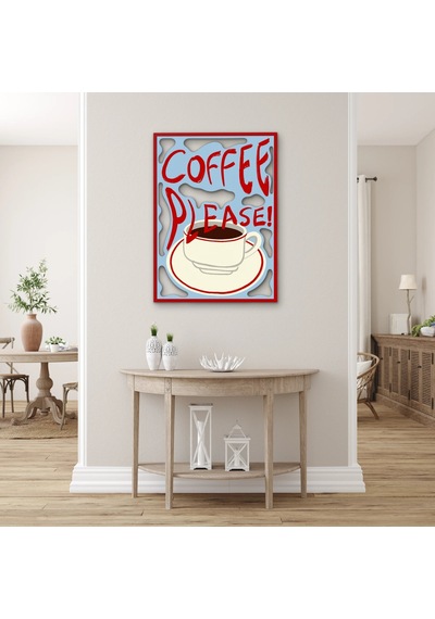 Coffee Please Kahve Tabelası - Metal Tablo - Dec0313 58 X 80 Cm Çok Renkli
