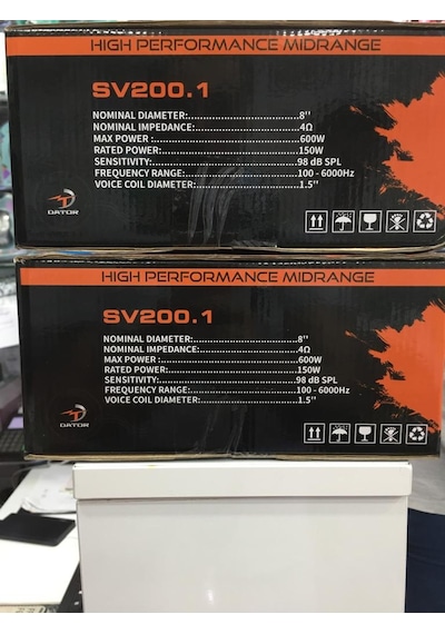 Dator 20 Cm Midrange Sv200.1 Yüksek Performans Mitrange 2 Ad