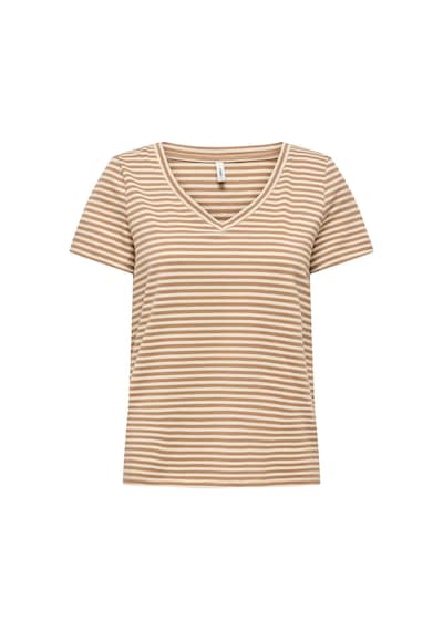 Only Onlvenus S/s V-neck Shine Top Jrs Kadın T-shirt 15368929 Bej
