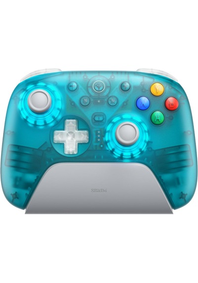 8bitdo Ultimate 2 Kablosuz Oyun Kolu Windows, Android, Apple Uyumlu Hall Effect 2.4g Controller Şeffaf Mavi Clear Blue