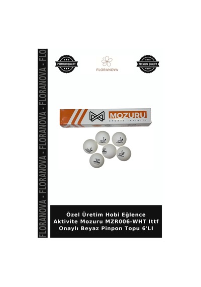 Özel Üretim Hobi Eğlence Aktivite Mozuru Mzr006-wht Ittf Onaylı Beyaz Pinpon Topu 6'lı