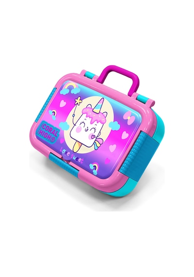 Coral High Kids Renkli Batik Unicorn Dondurma Prenses Desenli Paslanmaz Çelik Beslenme Kabı 39320 Pembe