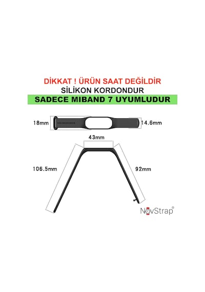 NovStrap Xiaomi Mi Band 7 Kordon 1-1 Tam Uyumlu Mi Band 7 için Ür