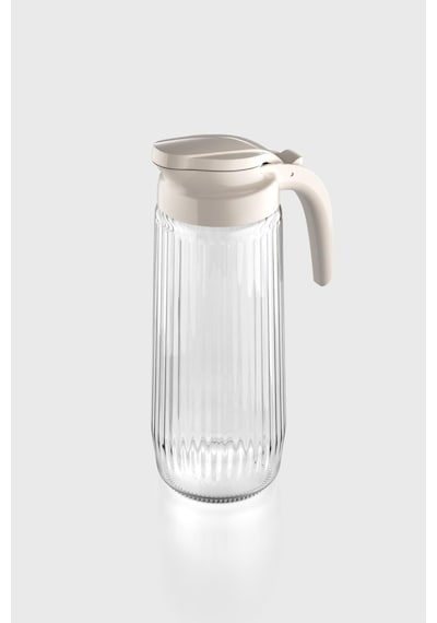 Renga Beluga 1500 Ml Bej Kapaklı Gravürlü Cam Sürahi 111021