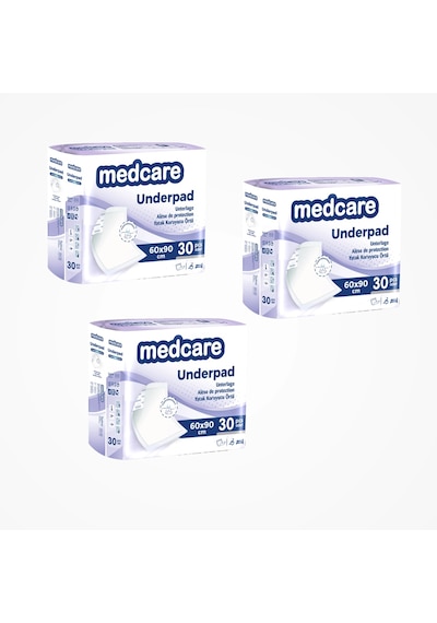 Medcare Yatak Koruyucu 60cm X 90cm 30lu Paket X 3 Paket 90 Adet