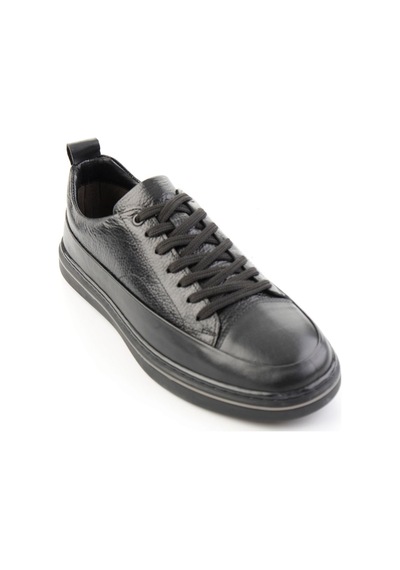 Bambi Siyah Siyah Floter Hakiki Deri Erkek Sneaker E01807061043