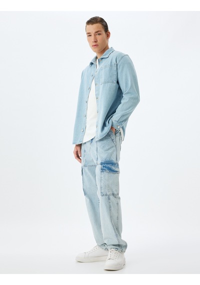 Koton Kot Gömlek Ceket Oversize Cep Detaylı Pamuklu Açık İndigo 5wam50002ıd Açık İndigo Koton Kot Gömlek Ceket Oversize Cep Detaylı Pamuklu Açık İndigo 5wam50002ıd Açık İndigo