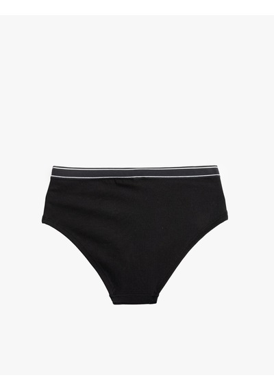 Koton Baskılı Yüksek Bel Pamuklu Kadın Hipster Külot Siyah 5wlk30292mk Siyah