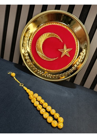 Altın Varaklı Tesbih Maskot Efe Bilek Boy 14mm 52739144