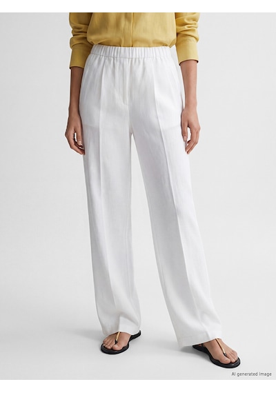 Lcw Modest Beyaz Beli Lastikli Kadın Pantolon