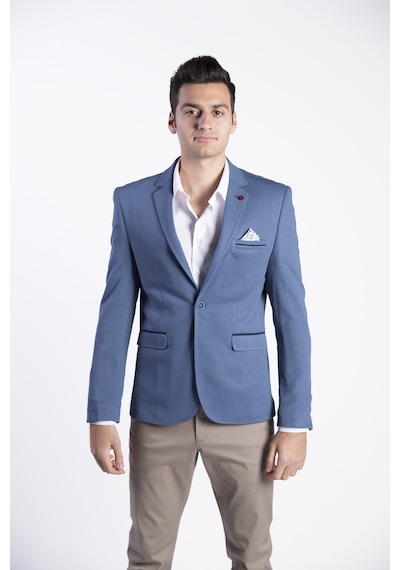 Sposo G-194 Dar Kalıp Örme Kumaş İndigo Erkek Blazer Ceket İndigo Sposo G-194 Dar Kalıp Örme Kumaş İndigo Erkek Blazer Ceket İndigo