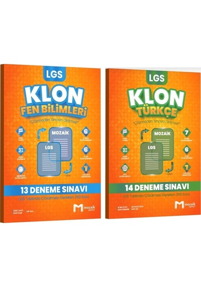 Mozaik Yayınları 8. Sınıf Lgs Fen Bilimleri Ve Türkçe Klon Deneme