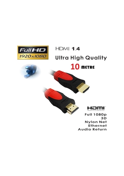 10M Metre Hdmi Kablo Full Hd Hdmi Altin Kaplama İpli Çift Filtreli