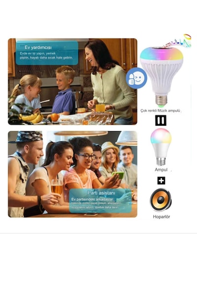 E27 Rgb Led Ampul Uzaktan Kumandalı Bluetooth Ve Hoparlör Özelli