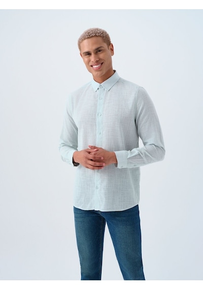 Regular Fit Erkek Gömlek U.kol Mint Yeşili