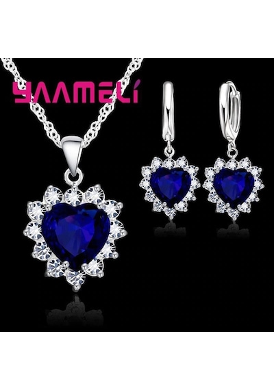 Swarovski Taşlı Takı Seti,Gümüş, Yeni Yıl Sevgililer Günü Gümüş