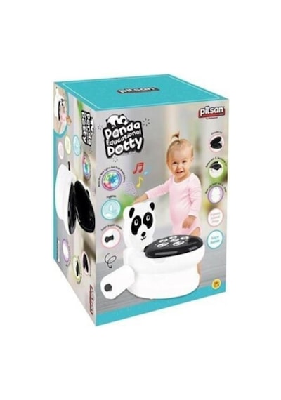 Pilsan Eğitici Panda Çocuk Klozet Lazımlık Beyaz - Siyah
