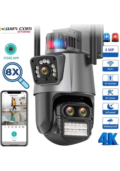 3 Kameralı Zoomlu İcsee Xmeye 4mp Ptz Akıllı Kamera