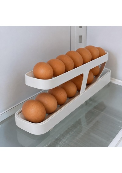 Buzdolabı Yumurta Standı 2 Katlı Plastik Yumurta Organizer 14-17 Adet Kapasiteli Çok Renkli