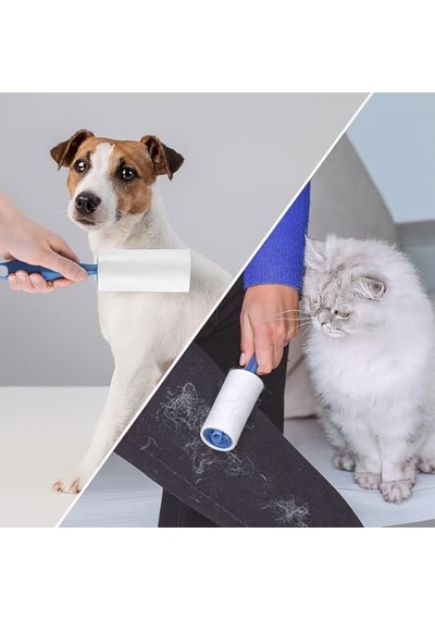 Toplayıcı Set 1 Sap 6 Rulo Toplam 360 Yaprak Kedi Köpek Tüyü Ve Toz Temizleyici Giysi Mobilya Ve Araç Koltuğu Iç