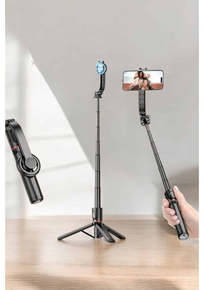 Kumandalı Tripod Telefon Tutucu Selfie Çubuğu 360 Ilkeshop - 45 Derece Dönebilen