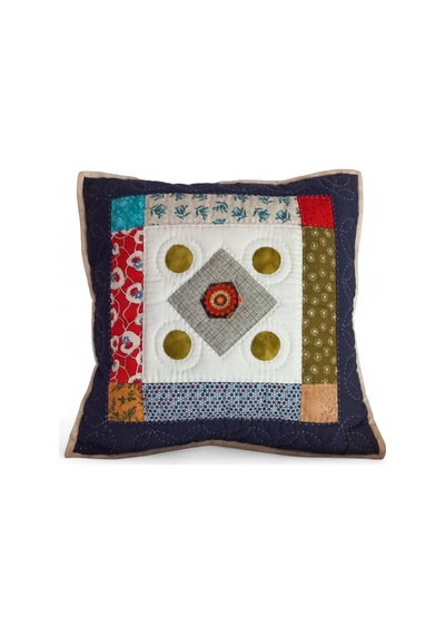 Patchwork Nakış İşlemeli Geleneksel Desenli Yastık Karışık Renkli