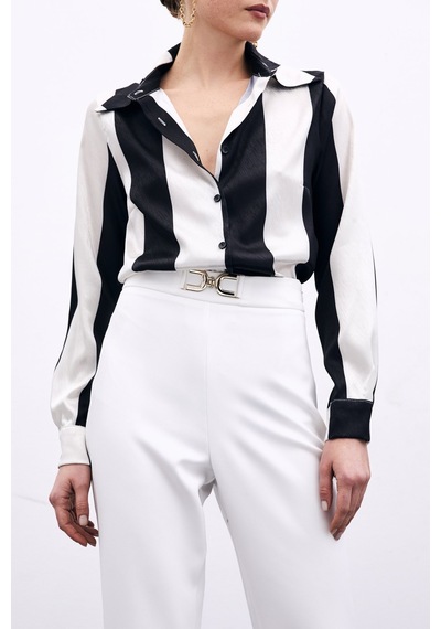 Sateen Aksesuar Detaylı Pantolon - Ekru