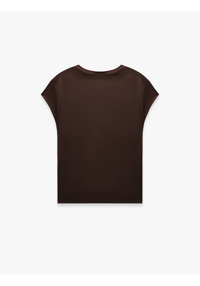 Koton Slim Fit Bisiklet Yaka Kısa Kollu Spor Tişört Kahverengi 6sak10340nk Kahve