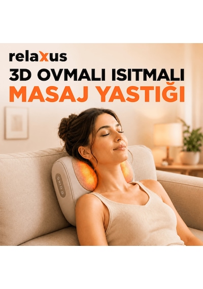 Rlx40 Taşınabilir Şişirilebilir Ovmalı Isıtmalı Masaj Yastığı Krem