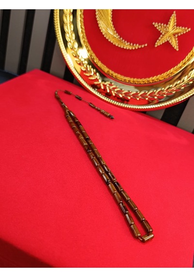 İthal Toz Kehribar Tesbih Kesme Kesim Kahverengi