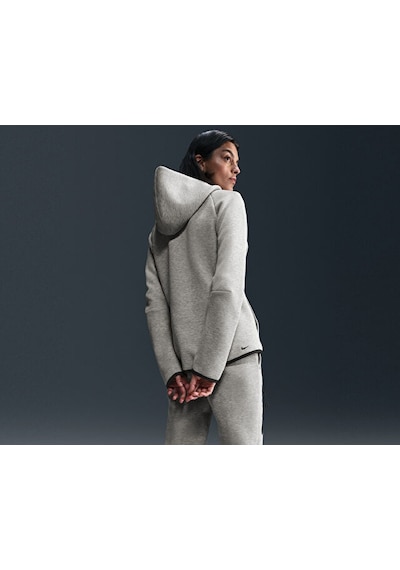 Nike Sportswear Tech Fleece Windrunner Kadın Günlük Polar Ceket Hv6747-063 Gri Renkli