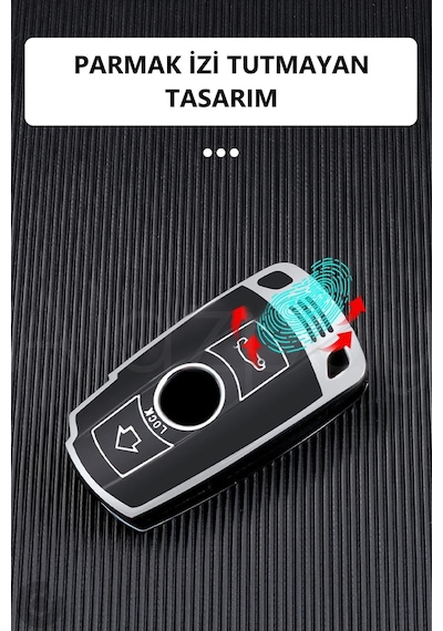 Bmw E60 E61 E70 E81 E87 E90 E91 E92 X1 X5 X3 1 3 5 6 Z4 M3 M5 Tpu Anahtar Kılıfı Siyah Gümüş