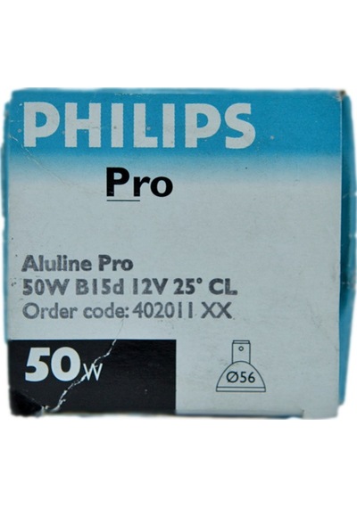 Philips 50W 12V 2800K 25° Ba15D Şeffaf Cam Halojen Çanak Ampul