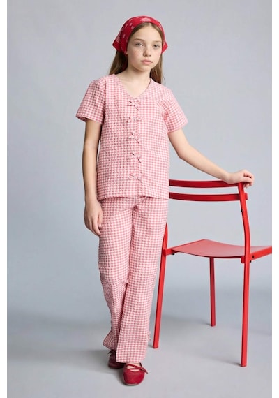 Defacto Regular Fıt 2li Pijama Takımı Kız Çocuk H2657a826spbr96 Pembe-br96