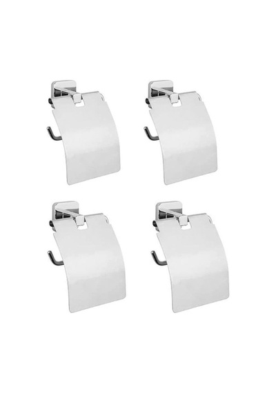 Kapaklı 4'lü Kare Tuvalet Kağıtlığı Seti 16.5 x 12.2 x 11.2 CM