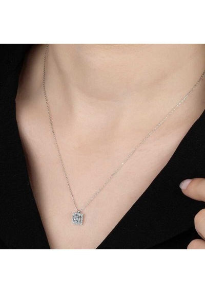 Swarovski Taşlı Gümüş Tektaş Kadın Kolye (551181318)