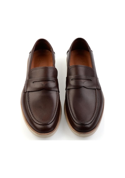 Bambi Kahve Hakiki Deri Erkek Loafer Ayakkabı E01054171341 Kahve