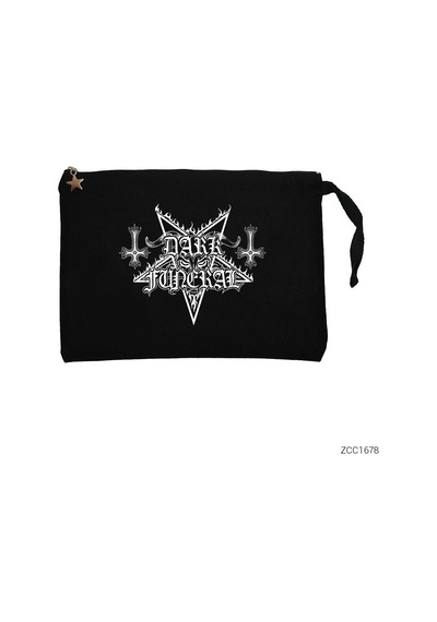 Dark Funeral Siyah Clutch Astarlı Cüzdan / El Çantası