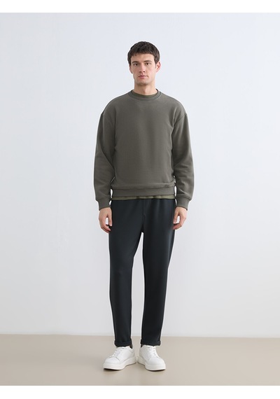 Lcw Vision Haki Bisiklet Yaka Erkek Sweatshirt