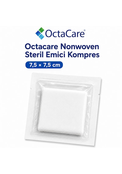 Octacare Nonwoven Steril Emici Kompres 7,5 7,5cm Kutulu 2 Kutu
