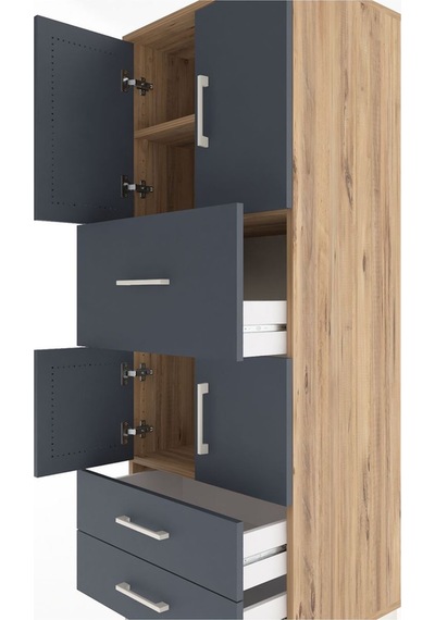 Hyperion Dolap 3 Raflı 3 Çekmeceli 4 Kapaklı 60x44x163 Çam-an... Çam Hyperion Dolap 3 Raflı 3 Çekmeceli 4 Kapaklı 60x44x163 Çam-an... Çam